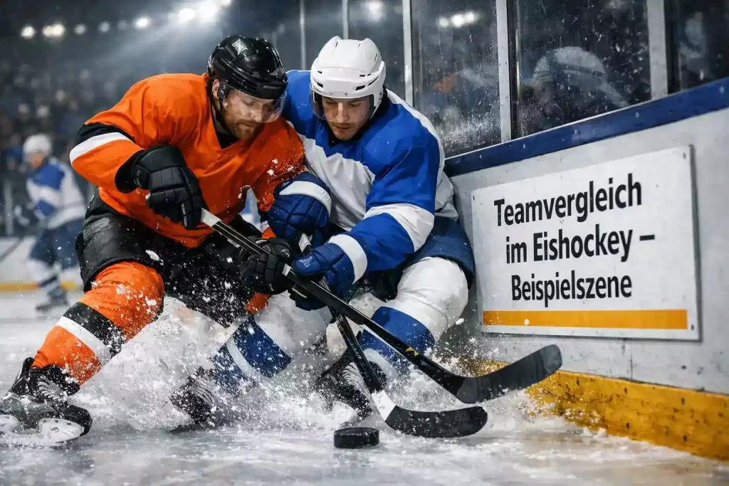 NHL-Spieler der Eastern Conference Teams im Zweikampf auf dem Eis