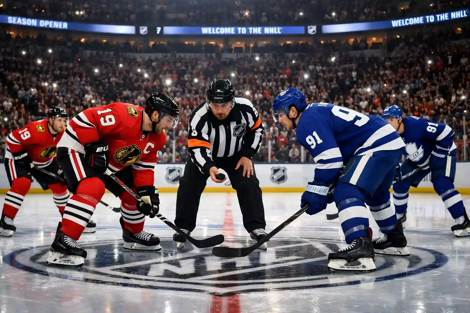 NHL-Teams beim Saisonauftakt auf frischem Eis in der Arena