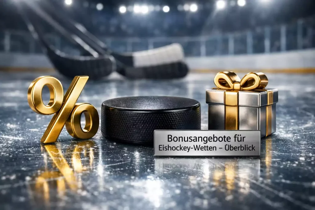 Bonus-Symbol mit Eishockey-Puck und Prozentzeichen