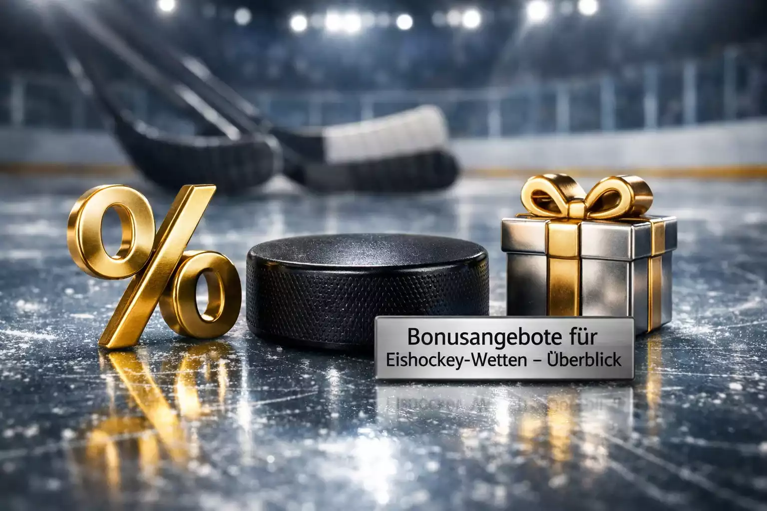 Bonus-Symbol mit Eishockey-Puck und Prozentzeichen
